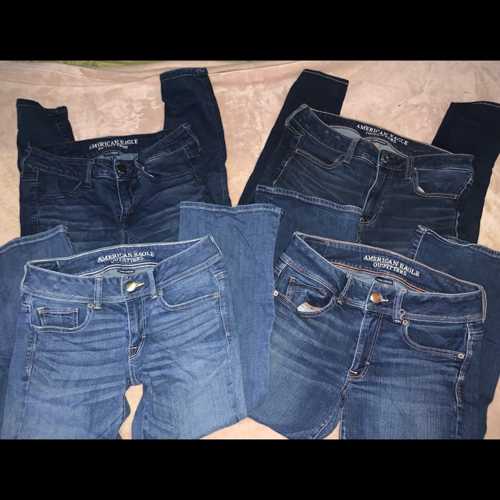 american eagle jeans all size 6 except for bottom left (size 4)